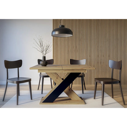 Extendable Dining Table X-Shaped Legs
