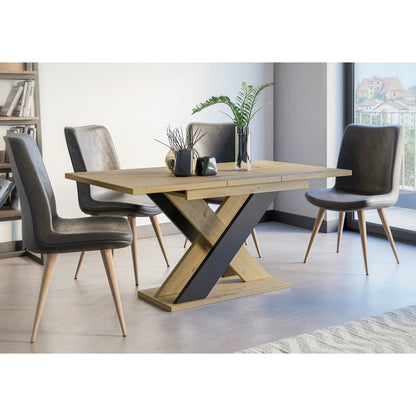 Extendable Dining Table X-Shaped Legs