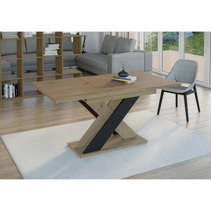 Extendable Dining Table X-Shaped Legs
