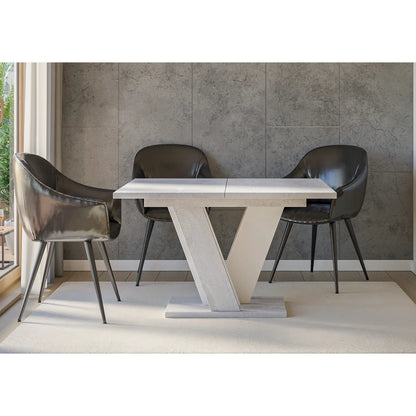 Extendable Dining Table with V Legs – Gloss Acrylic Finish, Modern Design, 6–8 Seater