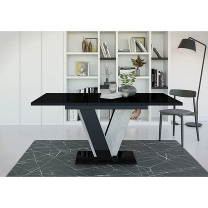 Extendable Dining Table with V Legs – Gloss Acrylic Finish, Modern Design, 6–8 Seater