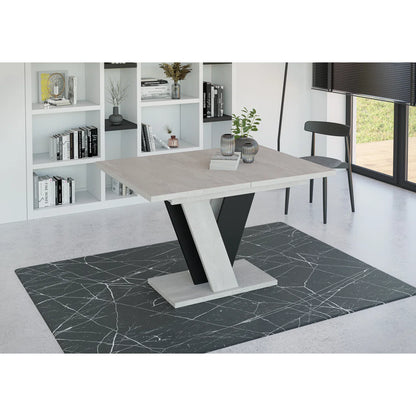 Extendable Dining Table with V Legs – Gloss Acrylic Finish, Modern Design, 6–8 Seater
