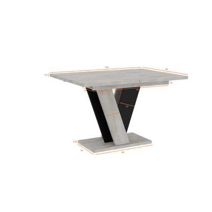 Extendable Dining Table with V Legs – Gloss Acrylic Finish, Modern Design, 6–8 Seater