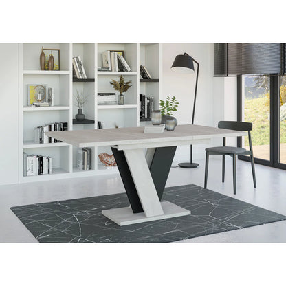 Extendable Dining Table with V Legs – Gloss Acrylic Finish, Modern Design, 6–8 Seater