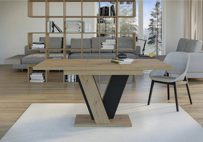 Extendable Dining Table with V Legs – Gloss Acrylic Finish, Modern Design, 6–8 Seater