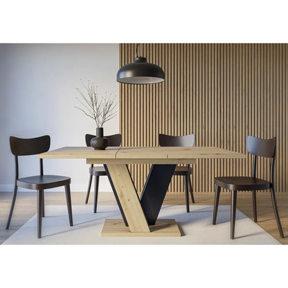 Extendable Dining Table with V Legs – Gloss Acrylic Finish, Modern Design, 6–8 Seater