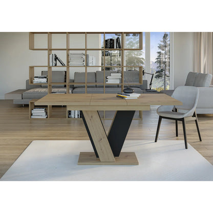 Extendable Dining Table with V Legs – Gloss Acrylic Finish, Modern Design, 6–8 Seater