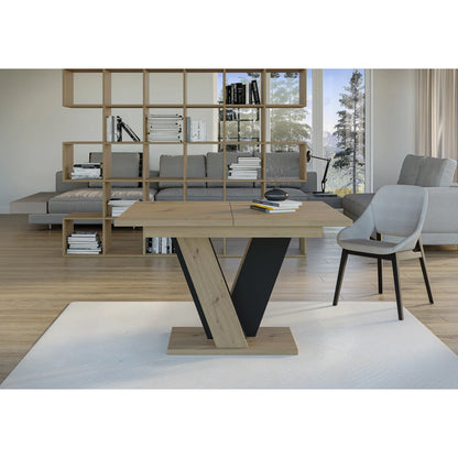 Extendable Dining Table with V Legs – Gloss Acrylic Finish, Modern Design, 6–8 Seater