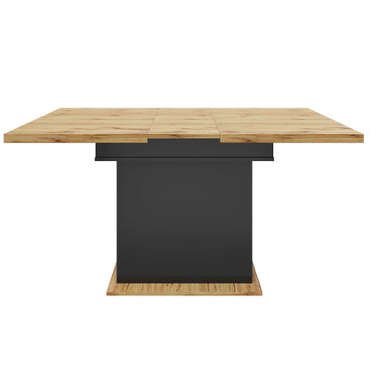Extendable Checkered Dining Table with Hidden Storage – 110–140cm, Modern, Space-Saving Design