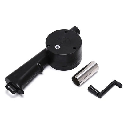 Handheld BBQ Fan, Wind-Up Flame Stoker