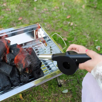 Handheld BBQ Fan, Wind-Up Flame Stoker