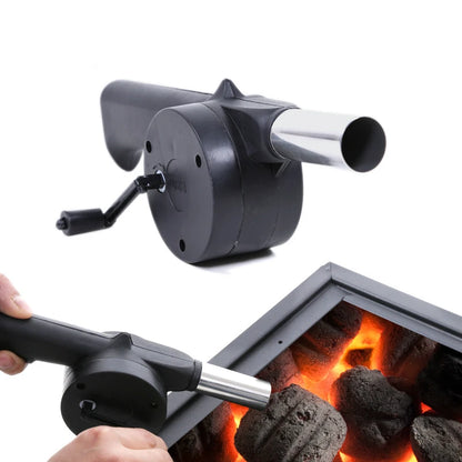 Handheld BBQ Fan, Wind-Up Flame Stoker