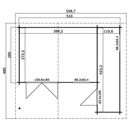 17 x 15 Ft. Apex Roof Premium Log Cabin, Luxurious Summer House With Single Glazing (34mm)