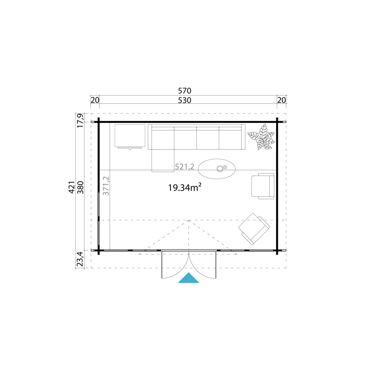 Luxury Garden Log Cabin with Clocktower Design – Spacious Double Door & 6 Double-Glazed Windows