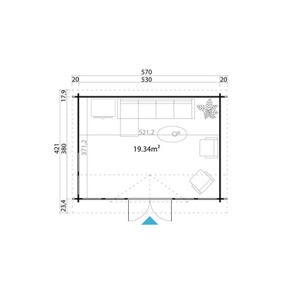 Luxury Garden Log Cabin with Clocktower Design – Spacious Double Door & 6 Double-Glazed Windows