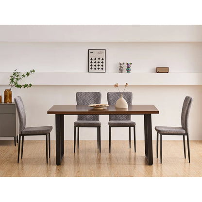 Vintage Suede Upholstered Dining Chairs (Set of 4)