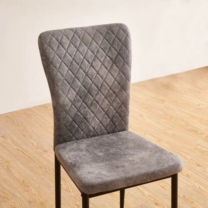 Vintage Suede Upholstered Dining Chairs (Set of 4)