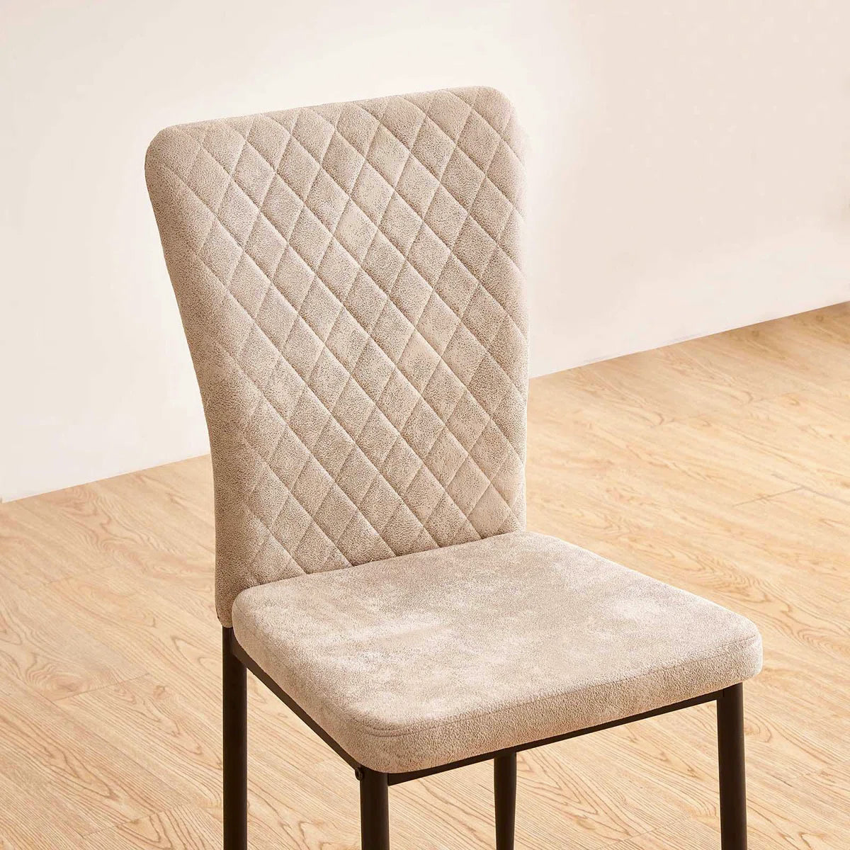 Vintage Suede Upholstered Dining Chairs (Set of 4)