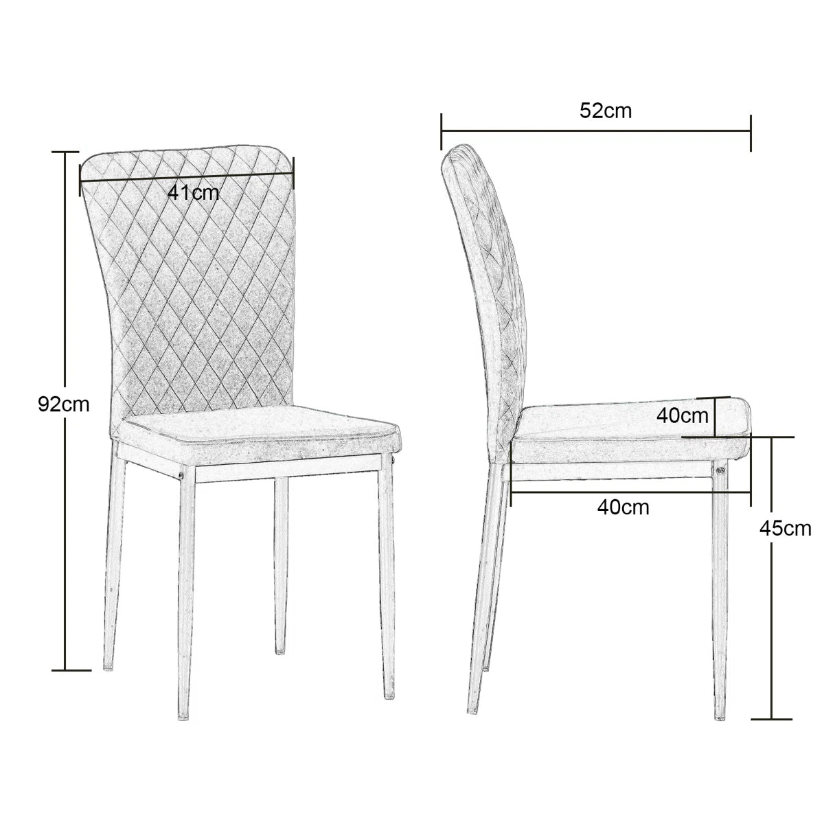 Vintage Suede Upholstered Dining Chairs (Set of 4)