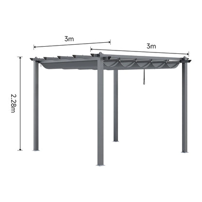 Metal Frame Outdoor Gazebo with Canopy and Lights – 3x3m Waterproof Patio Shelter for Garden, Deck & Backyard