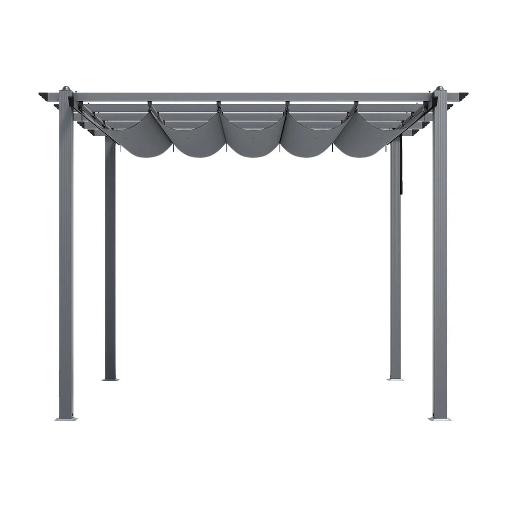 Metal Frame Outdoor Gazebo with Canopy and Lights – 3x3m Waterproof Patio Shelter for Garden, Deck & Backyard
