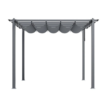 Metal Frame Outdoor Gazebo with Canopy and Lights – 3x3m Waterproof Patio Shelter for Garden, Deck & Backyard