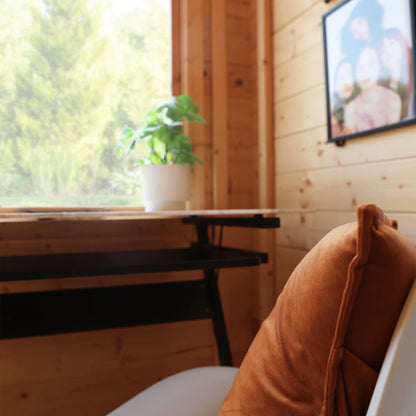 11ft x 12ft All Seasons Apex Log Cabin with Veranda & double doors (19mm)