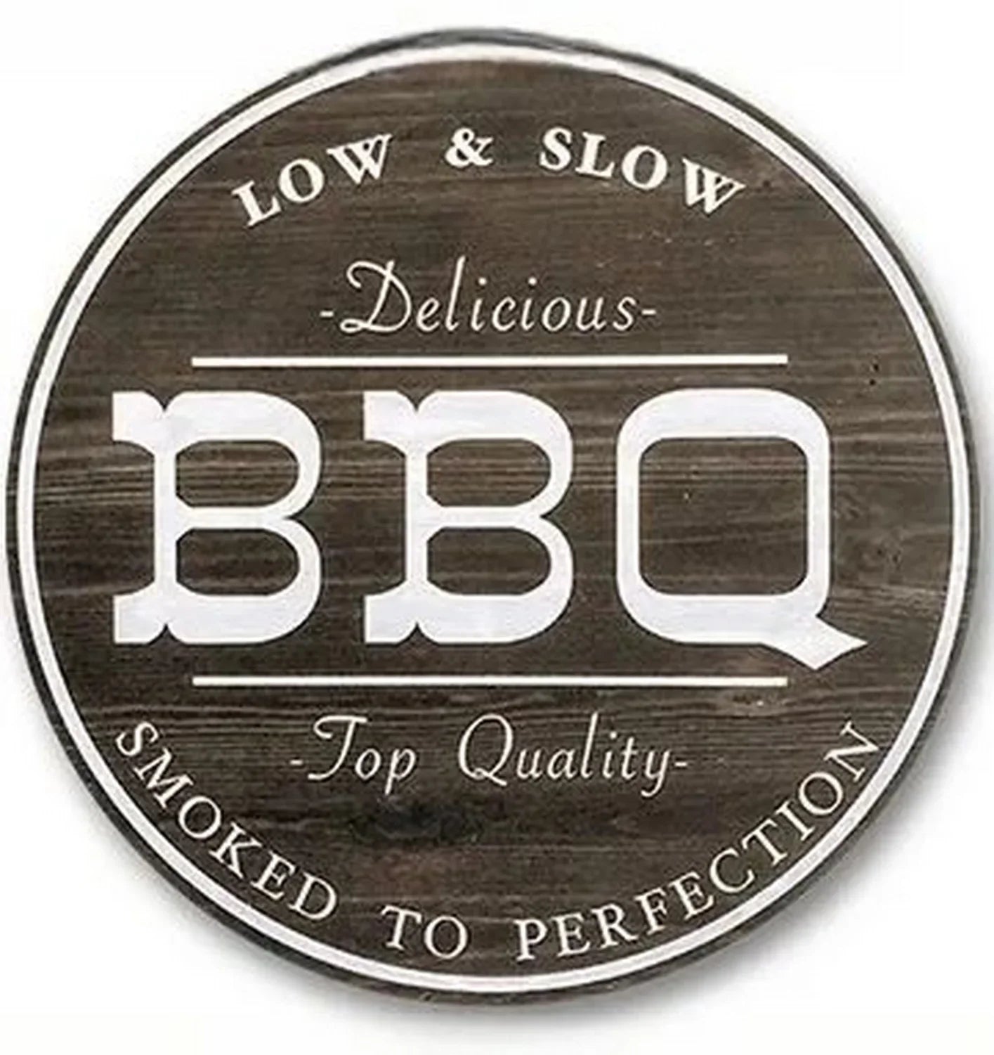 Retro Tin And Aluminium BBQ Signs. Novelty, Round, Vintage Style Signs For Garden, Shed, Man Cave, Restaurants And Cafes