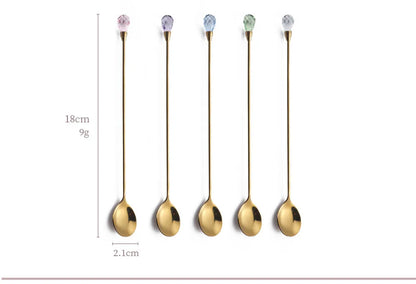 Diamond Stirring Spoons with Exquisite Crystal Design