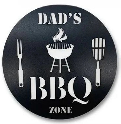 Retro Tin And Aluminium BBQ Signs. Novelty, Round, Vintage Style Signs For Garden, Shed, Man Cave, Restaurants And Cafes