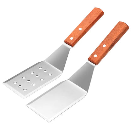 Wooden Handle, Stainless Steel Spatulas