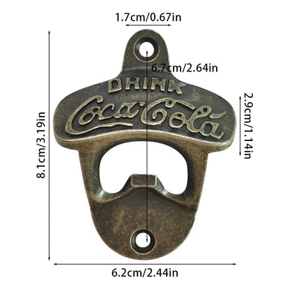 Corona Style Bottle Opener, Vintage, Wall Mounted Iron Opener For Kitchen, Garden Bar, Man Cave.