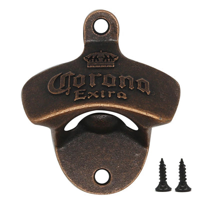 Corona Style Bottle Opener, Vintage, Wall Mounted Iron Opener For Kitchen, Garden Bar, Man Cave.