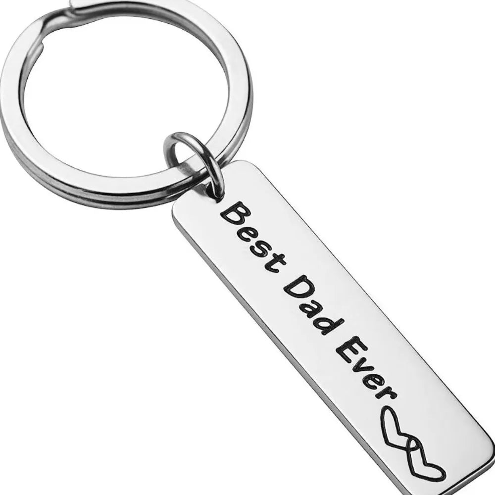 BEST DAD EVER Engraved Keyring