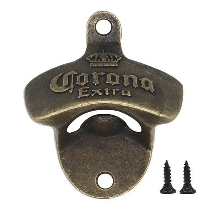 Corona Style Bottle Opener, Vintage, Wall Mounted Iron Opener For Kitchen, Garden Bar, Man Cave.