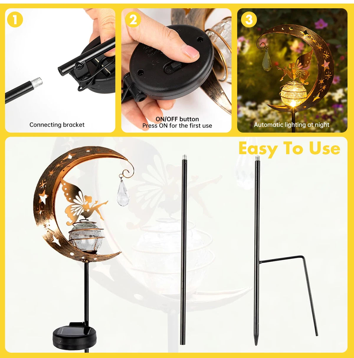 Solar Moon and Fairy Garden Light