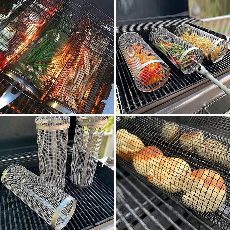 BBQ Rolling Grill Basket