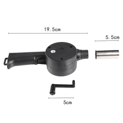 Handheld BBQ Fan, Wind-Up Flame Stoker