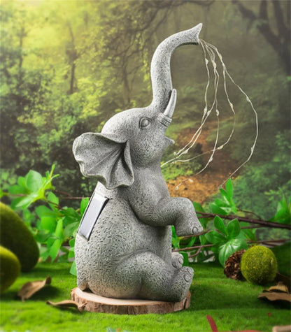 Solar Elephant Sprinkling Water String Lights for Garden