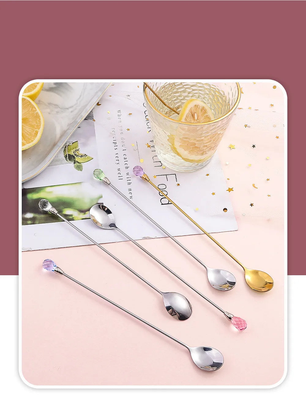 Diamond Stirring Spoons with Exquisite Crystal Design