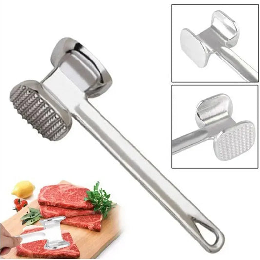 Meat Tenderizer Hammer, 19cm Double Sided Stainless Steel Chicken, Conch, Veal Cutlets & Beef, Steak Pounder.