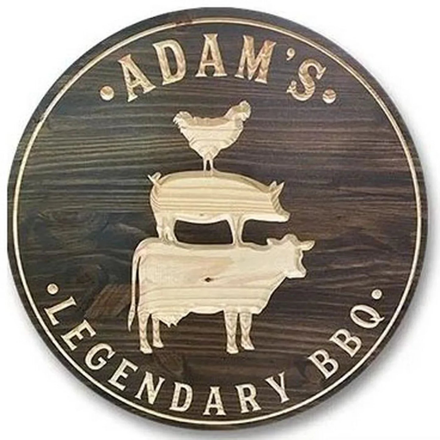 Retro Tin And Aluminium BBQ Signs. Novelty, Round, Vintage Style Signs For Garden, Shed, Man Cave, Restaurants And Cafes