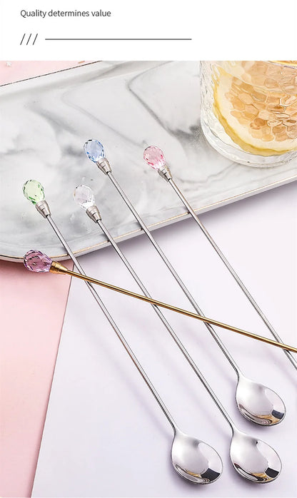 Diamond Stirring Spoons with Exquisite Crystal Design