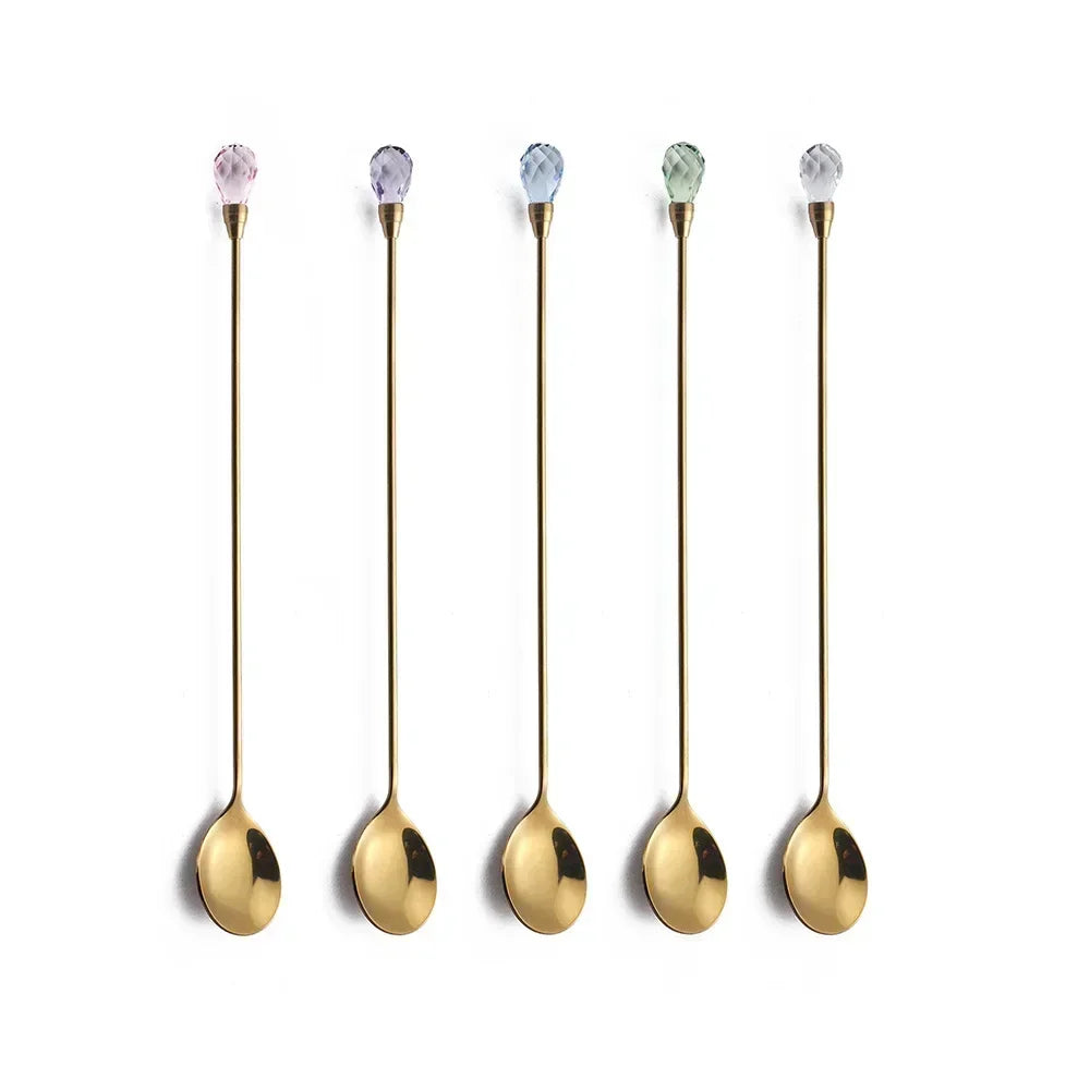 Diamond Stirring Spoons with Exquisite Crystal Design