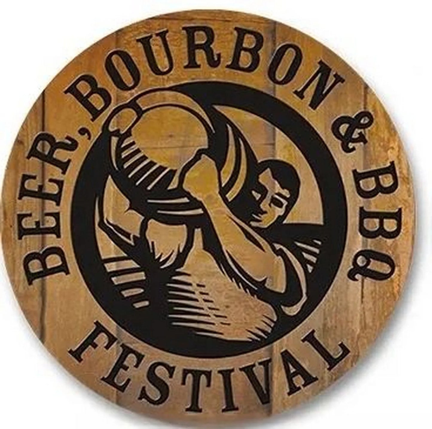 Retro Tin And Aluminium BBQ Signs. Novelty, Round, Vintage Style Signs For Garden, Shed, Man Cave, Restaurants And Cafes