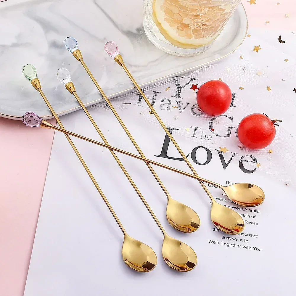 Diamond Stirring Spoons with Exquisite Crystal Design