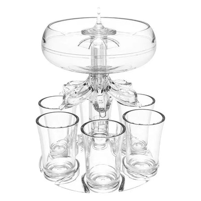 LED Party Shot Dispenser. Multi-Pour Shot Drinks With 6 Shot Glasses