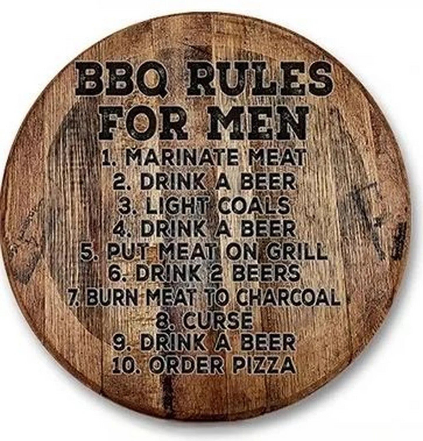 Retro Tin And Aluminium BBQ Signs. Novelty, Round, Vintage Style Signs For Garden, Shed, Man Cave, Restaurants And Cafes