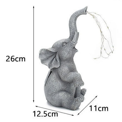 Solar Elephant Sprinkling Water String Lights for Garden