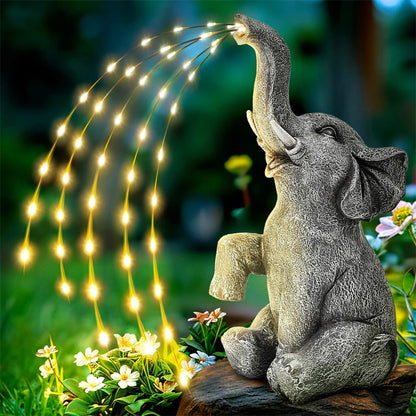 Solar Elephant Sprinkling Water String Lights for Garden